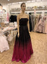 A Line Strapless Sparkly Sequins Prom Dress LBQ3657